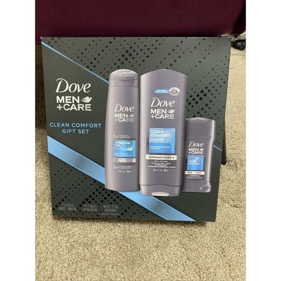 𝅺nib Dove Men +Care Clean Comfort Gift Set 3 Piece Set Body/Face/Antiperspirant - Picture 1 of 7